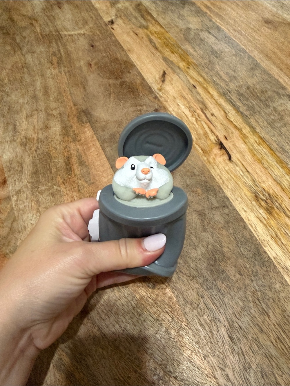 Schylling Trashcan Critter - squeeze pop up surprise—opossum